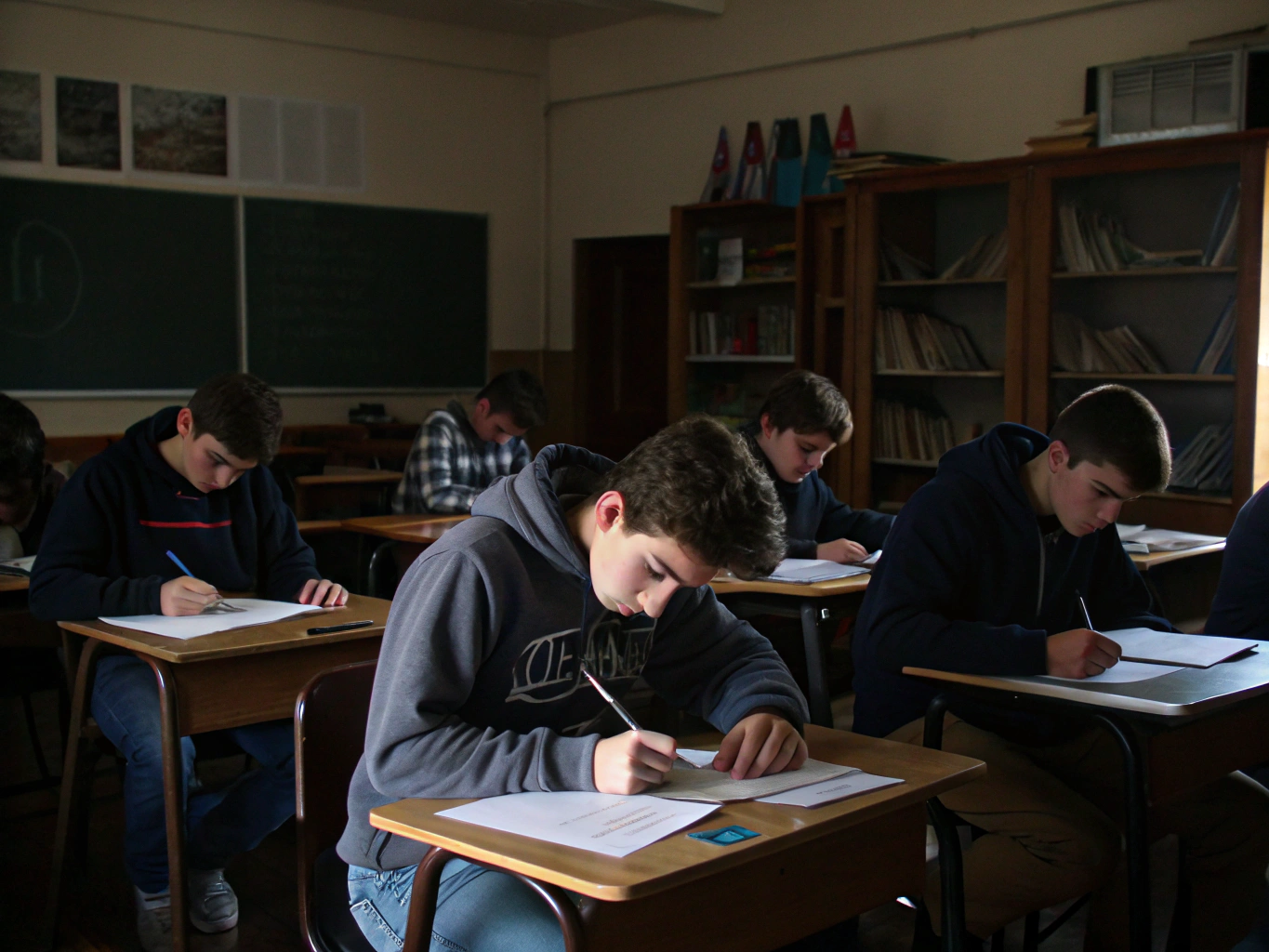 Studenti impegnati in una sessione di esame linguistico